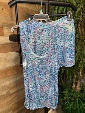 Joyspun tank and shorts pajama set teal paisley. XL